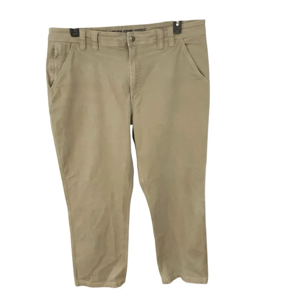 Duluth Trading Company Mens Sizes 42x32 Golden Brown‎ Tan Flex Firehose Pants